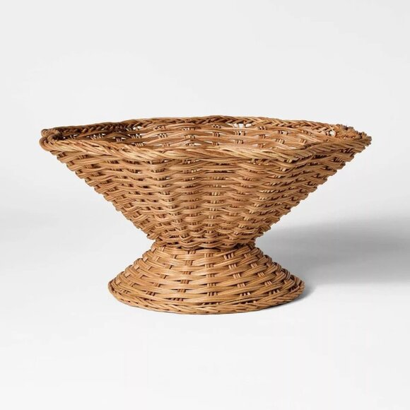 Woven Bowl Wavy Rim with Pedestal Base Basket - Threshold Studio McGee - Target - Picture 1 of 9